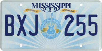 MS license plate BXJ255