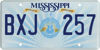 MS license plate BXJ257
