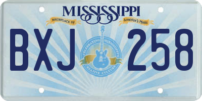 MS license plate BXJ258