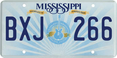 MS license plate BXJ266