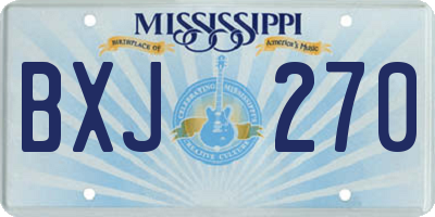 MS license plate BXJ270