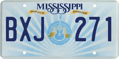 MS license plate BXJ271