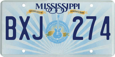MS license plate BXJ274