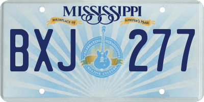 MS license plate BXJ277