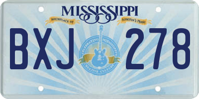 MS license plate BXJ278