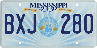 MS license plate BXJ280