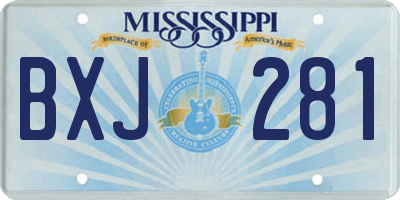 MS license plate BXJ281