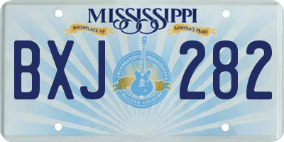 MS license plate BXJ282