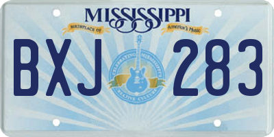 MS license plate BXJ283