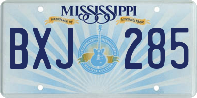 MS license plate BXJ285