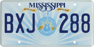 MS license plate BXJ288