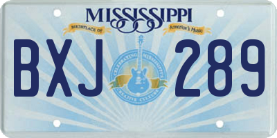 MS license plate BXJ289