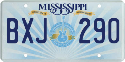 MS license plate BXJ290