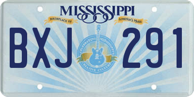 MS license plate BXJ291
