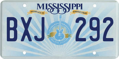 MS license plate BXJ292