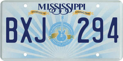 MS license plate BXJ294