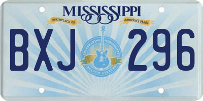 MS license plate BXJ296