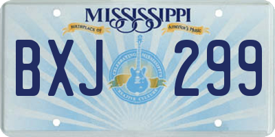 MS license plate BXJ299