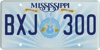 MS license plate BXJ300
