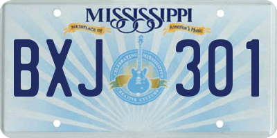 MS license plate BXJ301