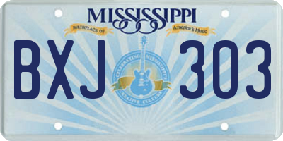MS license plate BXJ303