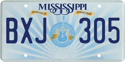 MS license plate BXJ305