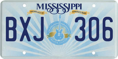 MS license plate BXJ306