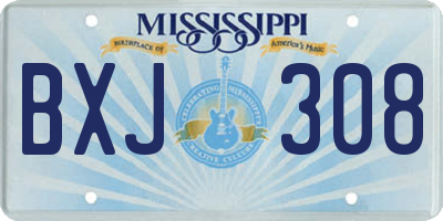 MS license plate BXJ308
