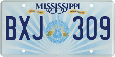 MS license plate BXJ309