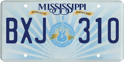 MS license plate BXJ310