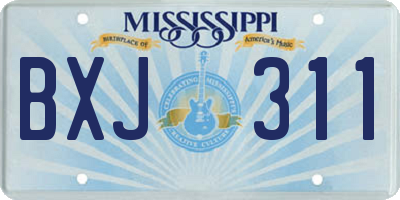 MS license plate BXJ311