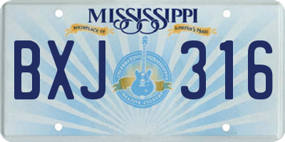 MS license plate BXJ316