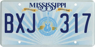 MS license plate BXJ317