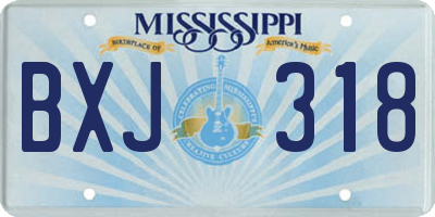 MS license plate BXJ318