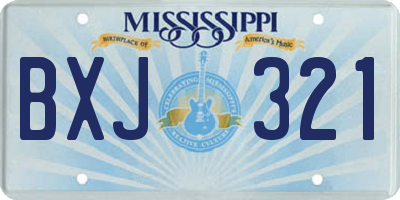 MS license plate BXJ321