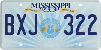 MS license plate BXJ322