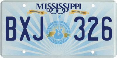 MS license plate BXJ326