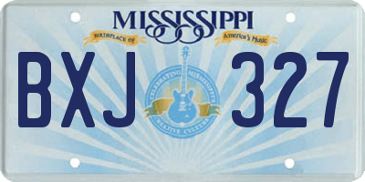 MS license plate BXJ327