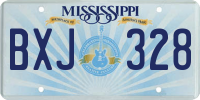 MS license plate BXJ328