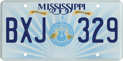MS license plate BXJ329