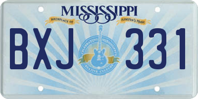MS license plate BXJ331