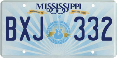 MS license plate BXJ332