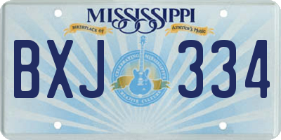 MS license plate BXJ334