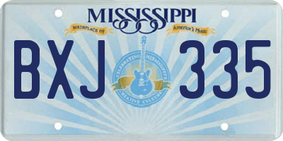 MS license plate BXJ335