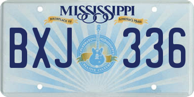 MS license plate BXJ336