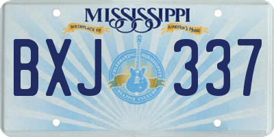 MS license plate BXJ337
