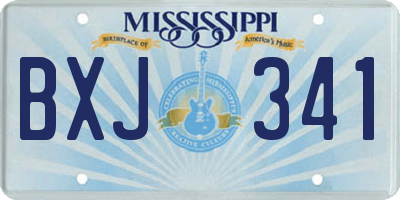MS license plate BXJ341