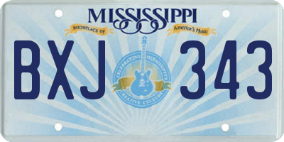 MS license plate BXJ343