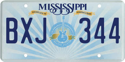MS license plate BXJ344
