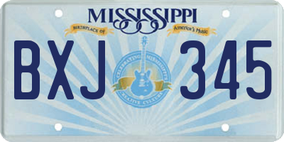 MS license plate BXJ345